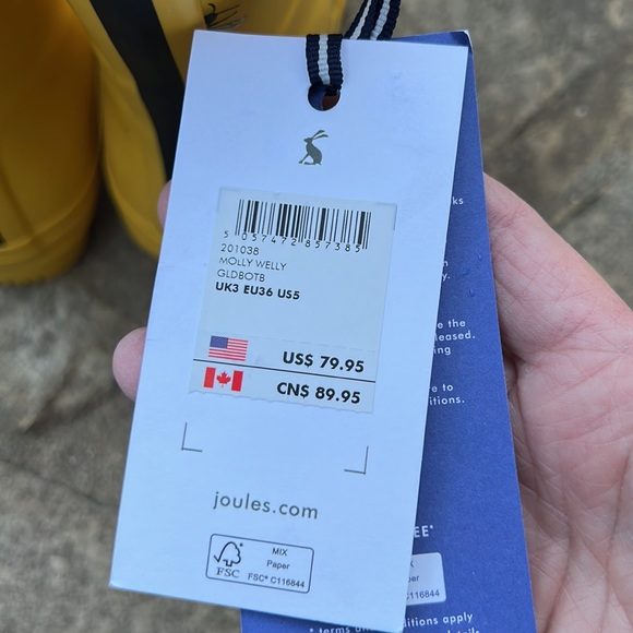 Joules Yellow Bee Molly Midi Rain Boots - Picture 12 of 13